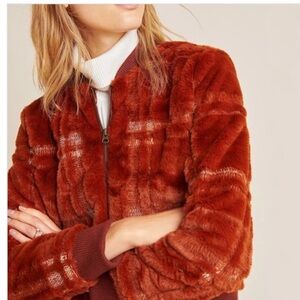 Anthropologie Plaid Teddy Bomber Jacket. Jacket style has also been worn on TV!